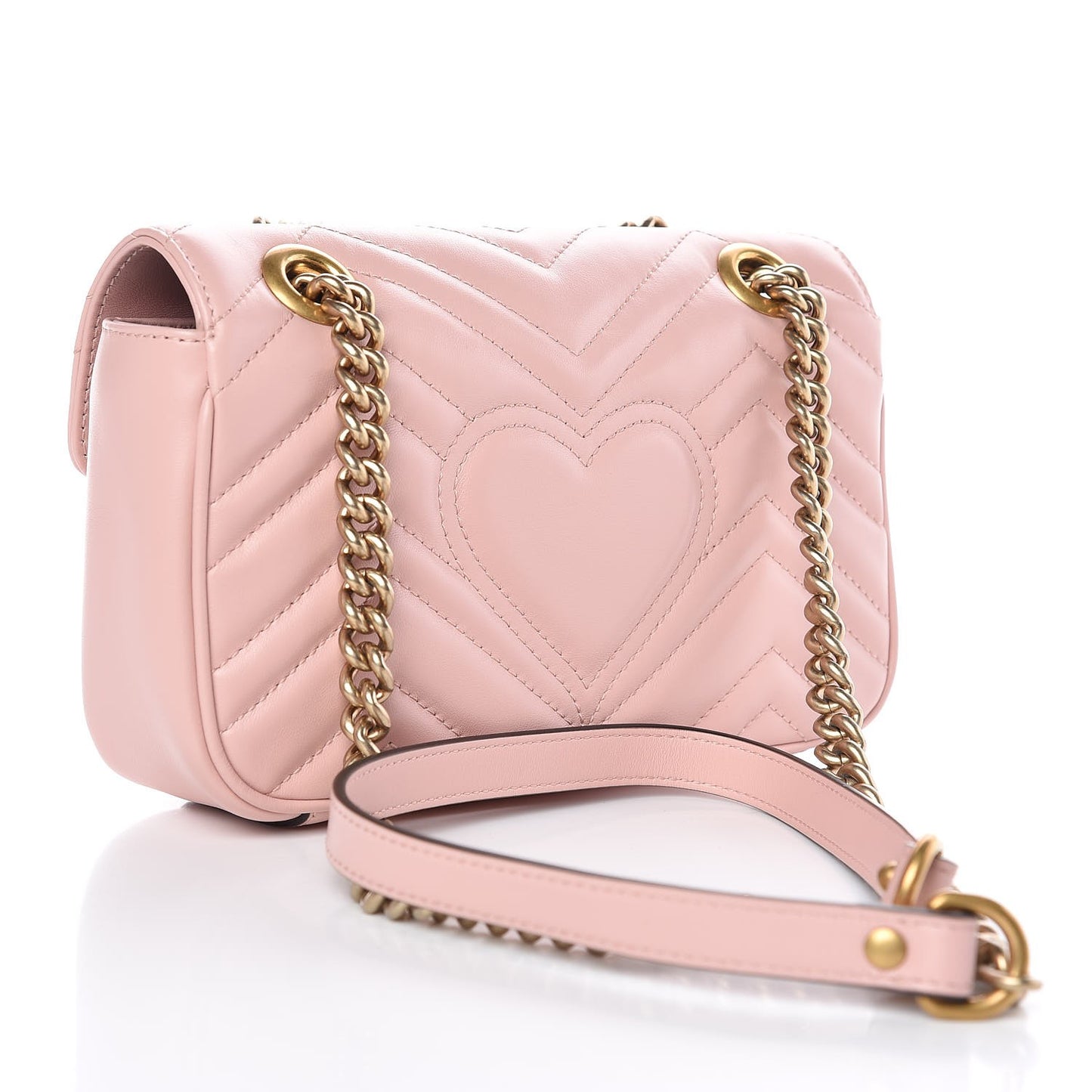 Calfskin Matelasse Mini GG Marmont Shoulder Bag Perfect Pink