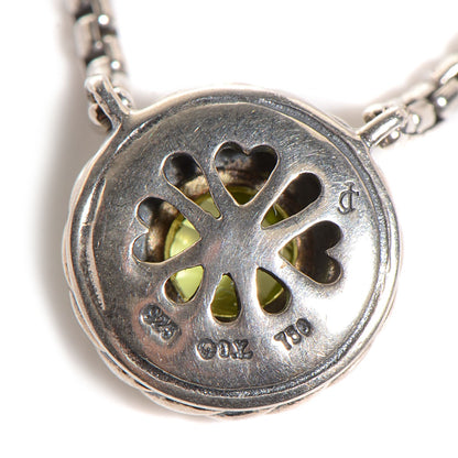David Yurman Sterling Silver 18K Yellow Gold Peridot Cookie Pendant Necklace 3 of 4