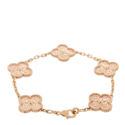 Van Cleef & Arpels 18K Rose Gold 5 Motifs Vintage Alhambra Bracelet 2 of 4