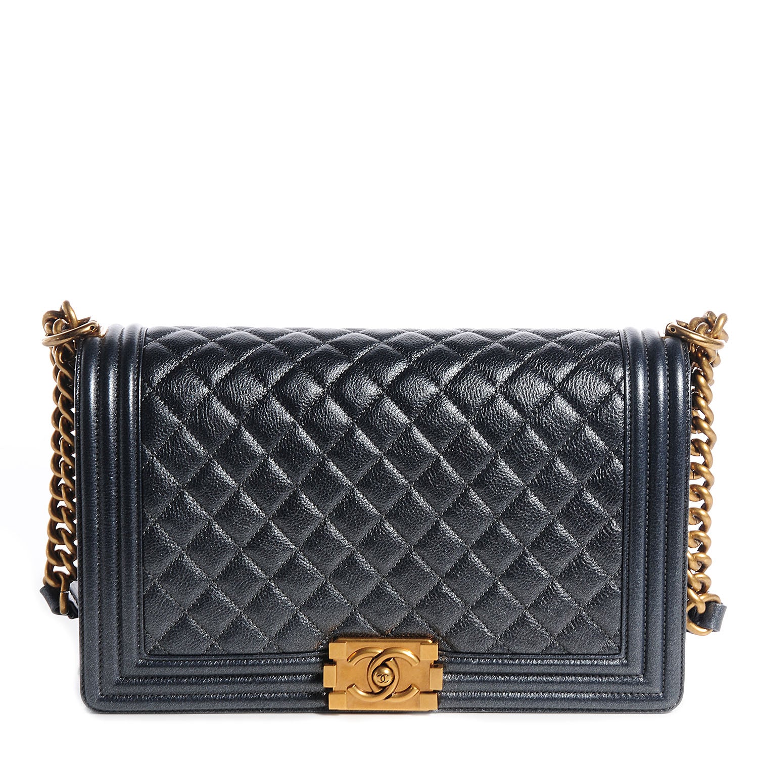Chanel Pearl Calfskin New Medium Boy Flap Dark Grey 1 of 8