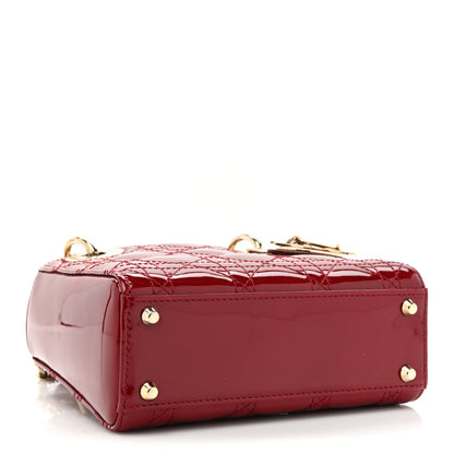 Christian Dior Patent Cannage Mini Lady Dior Red 4 of 10