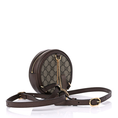 Gucci GG Supreme Monogram Web Mini Ophidia Round Backpack Brown 4 of 11