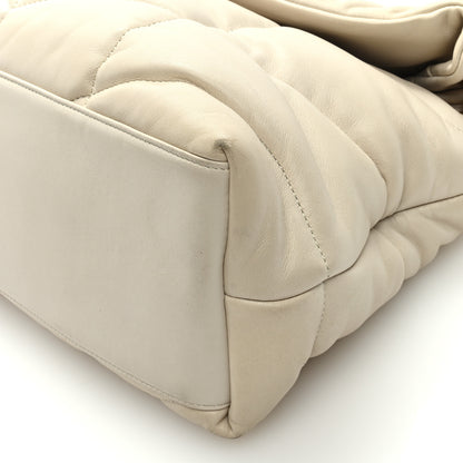 Saint Laurent Lambskin Quilted Medium Loulou Puffer Monogram Chain Satchel Crema Soft 8 of 8