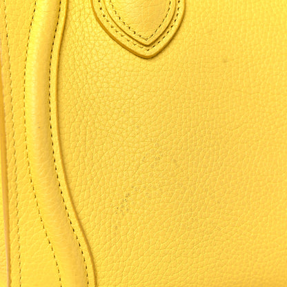 Celine Drummed Calfskin Nano Luggage Citron 7 of 9