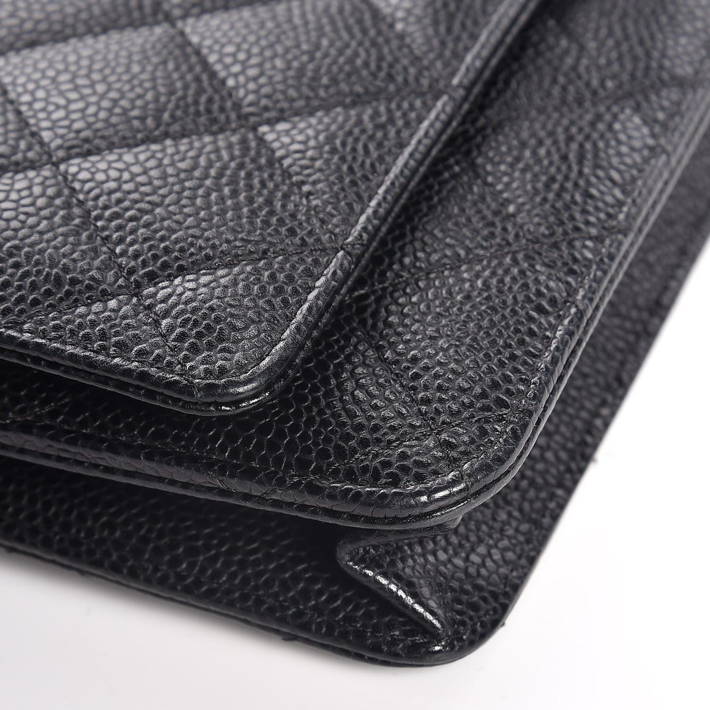 Caviar Quilted Wallet On Chain WOC Black