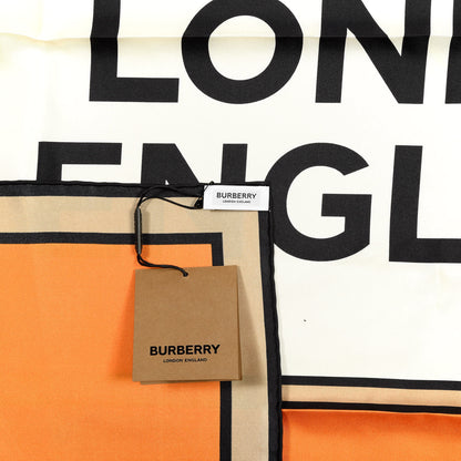Burberry Silk London England Square Scarf Orange 3 of 3