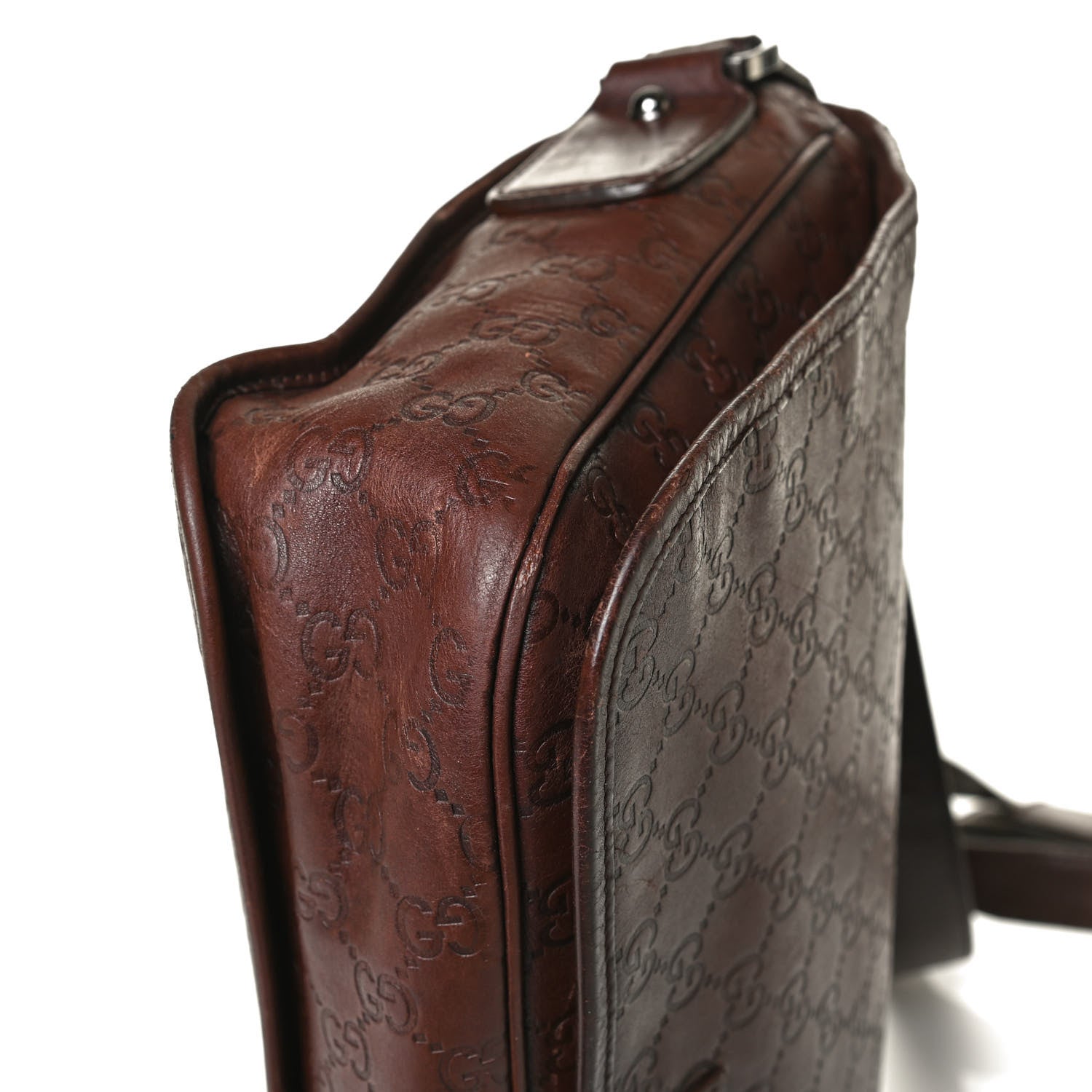 Gucci Guccissima Flap Messenger Bag Dark Brown 29 of 30