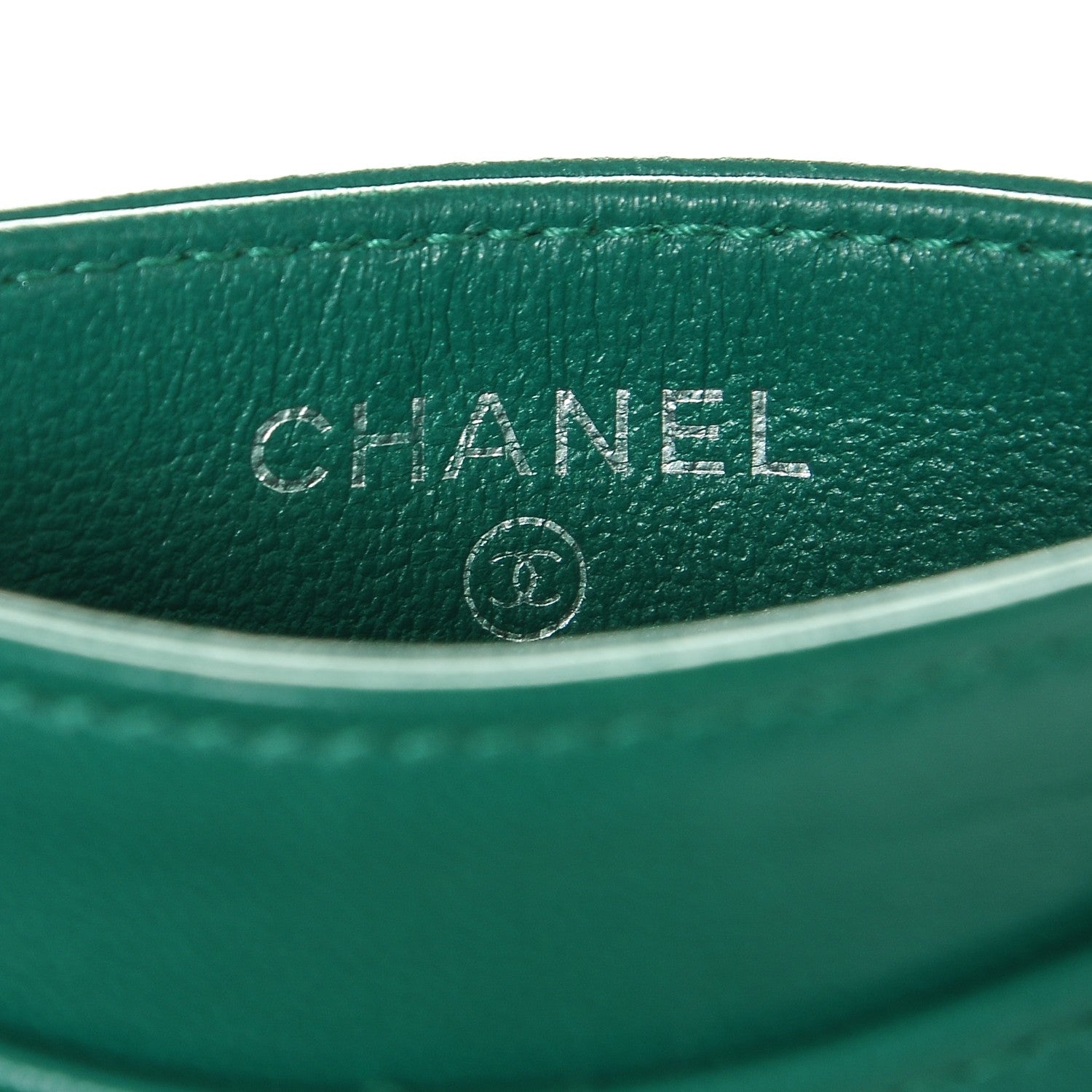 Chanel Lambskin Quilted Card Holder Green 6 of 9