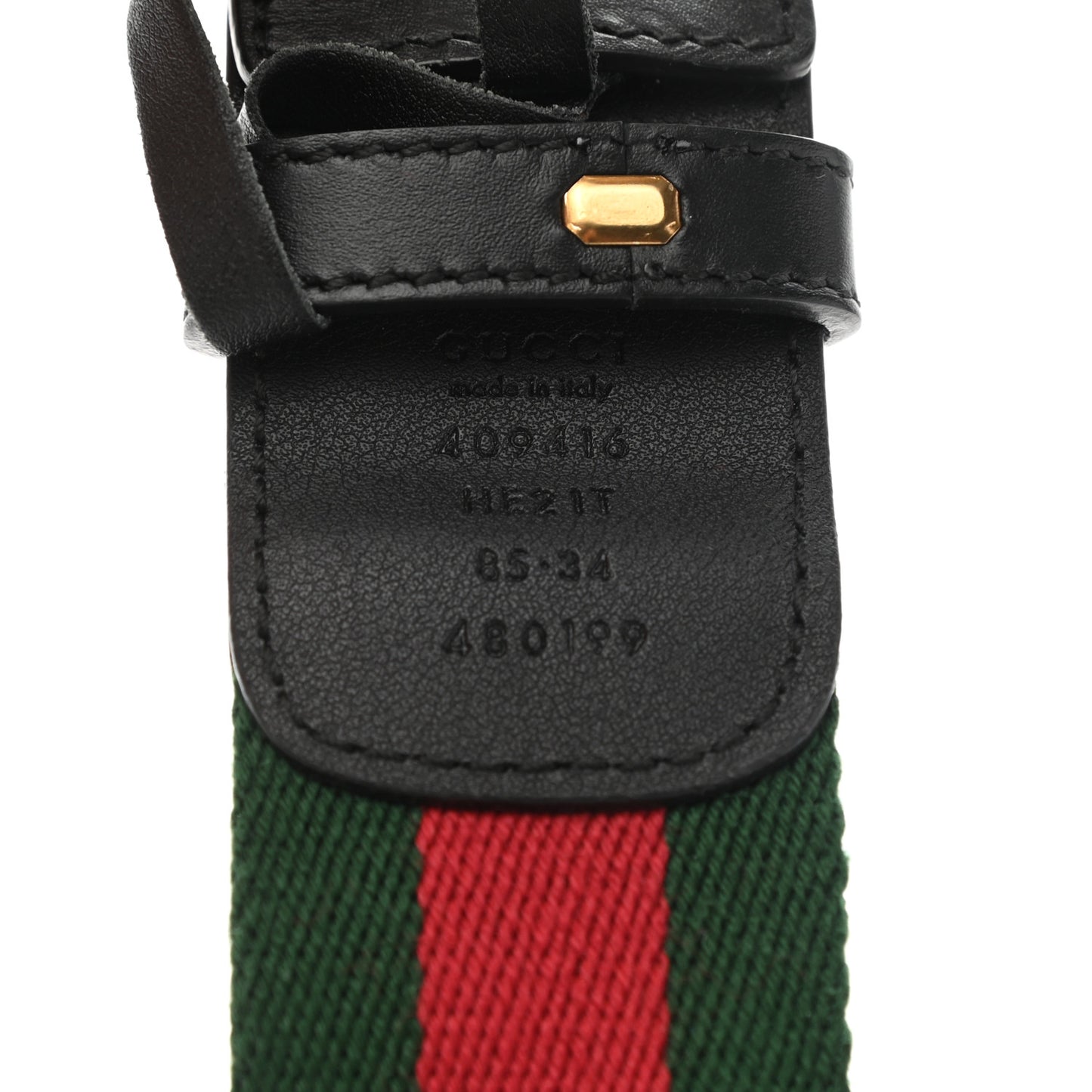 Nylon Calfskin Double G Web 40mm Belt 85 34 Green Red Black
