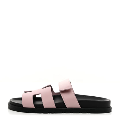 Hermes Calfskin Womens Chypre Sandals 39 Rose Porcelaine 1 of 8
