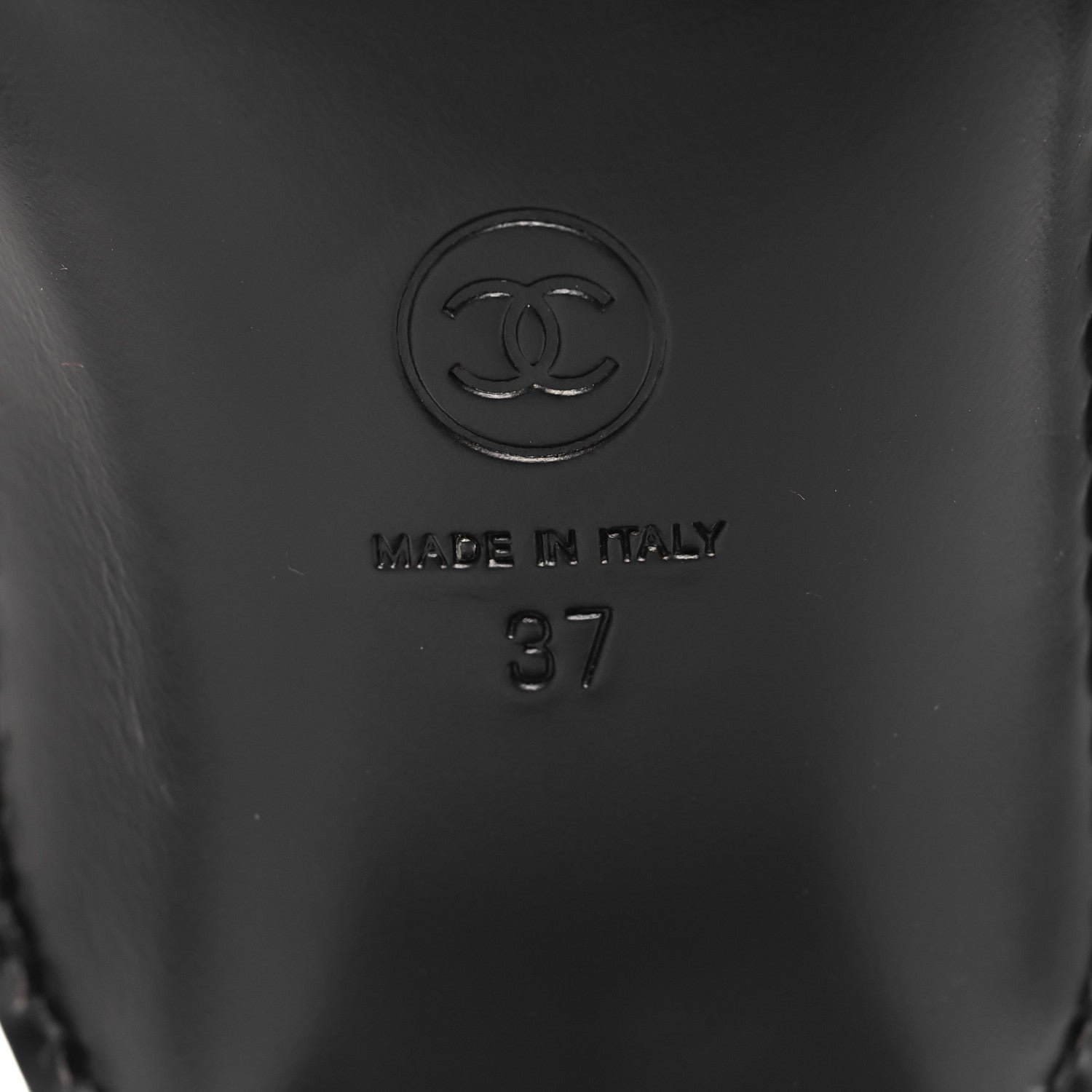 Chanel Shiny Calfskin Metal CC Loafers 37 Black 8 of 9