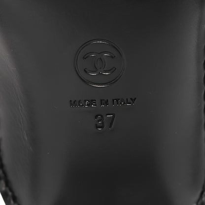 Chanel Shiny Calfskin Metal CC Loafers 37 Black 8 of 9