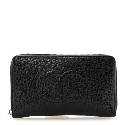 Chanel Caviar Large CC Timeless Zip Around Organizer Wallet Black 1 of 9