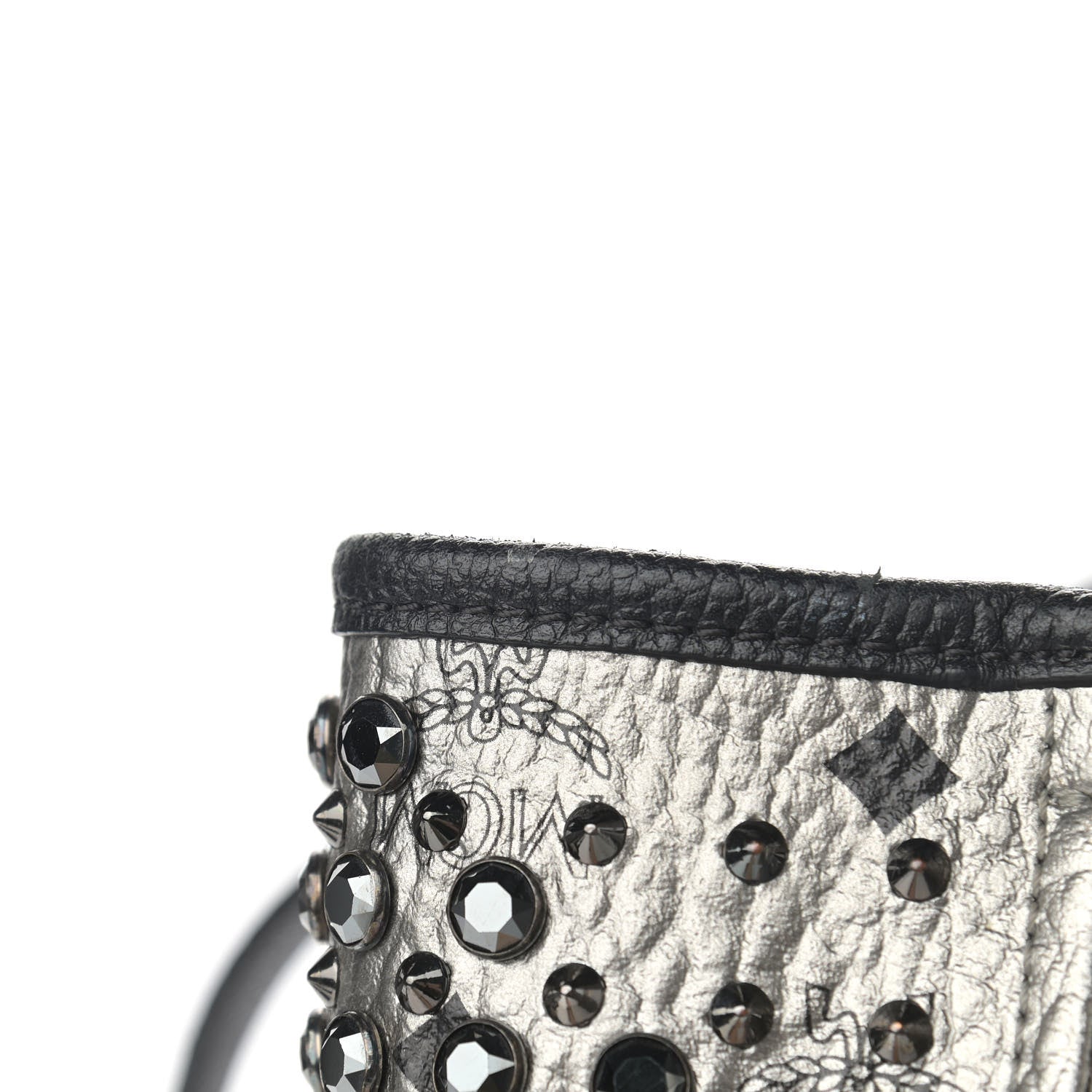 MCM Visetos Swarovski Crystal Shopper Tote Silver 13 of 15