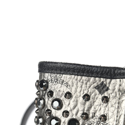 MCM Visetos Swarovski Crystal Shopper Tote Silver 13 of 15