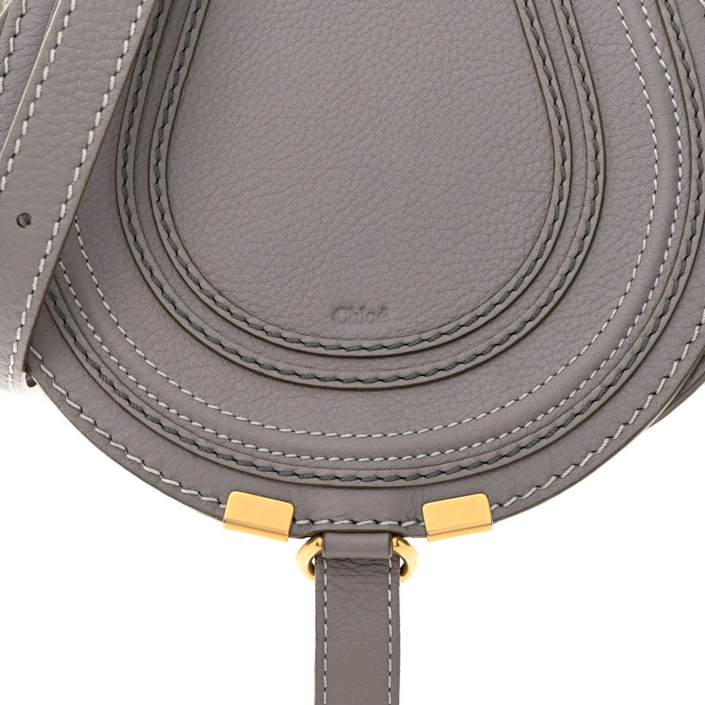 Calfskin Mini Marcie Round Crossbody Bag Cashmere Grey