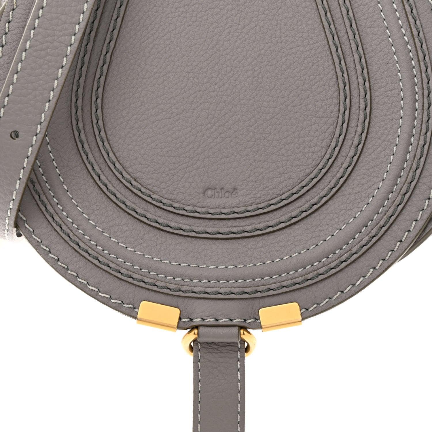 Chloe Calfskin Mini Marcie Round Crossbody Bag Cashmere Grey 8 of 11