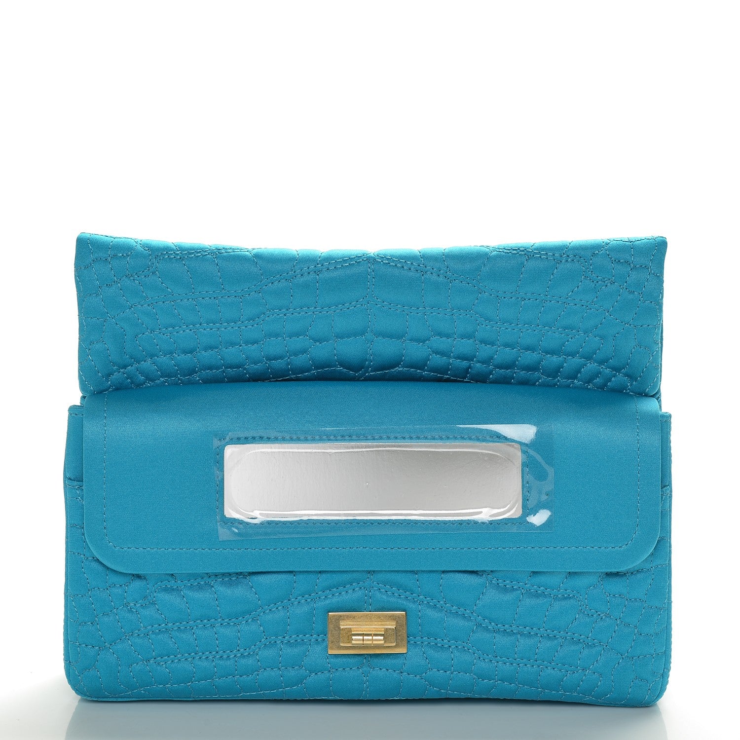 Chanel Satin Coco's Croc 2.55 Reissue 225 Flap Turquoise 5 of 8