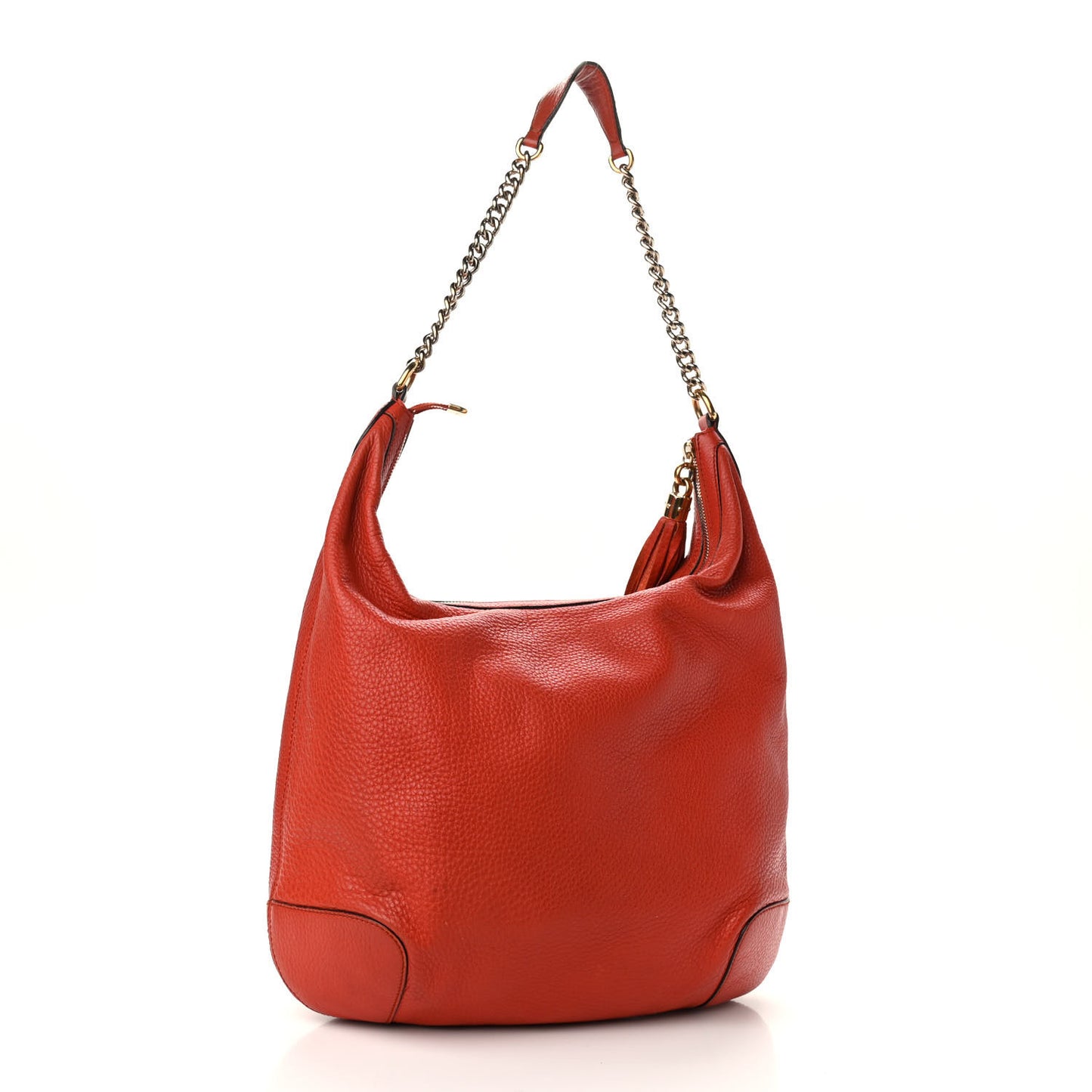Pebbled Calfskin Medium Soho Chain Hobo Red
