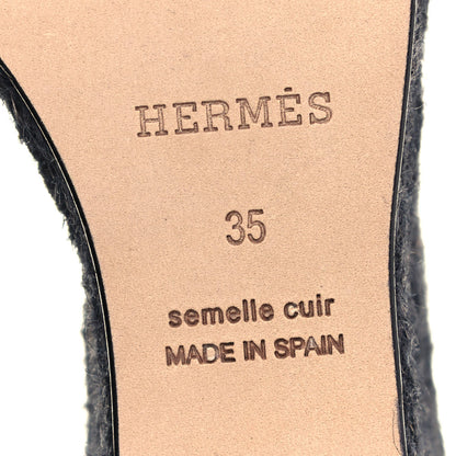 Hermes Calfskin Tipoli Espadrille Wedges 35 Black 6 of 8
