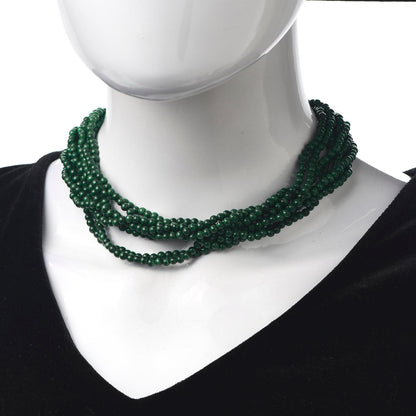 Tiffany Sterling Silver Malachite Torsade Toggle Necklace 2 of 5
