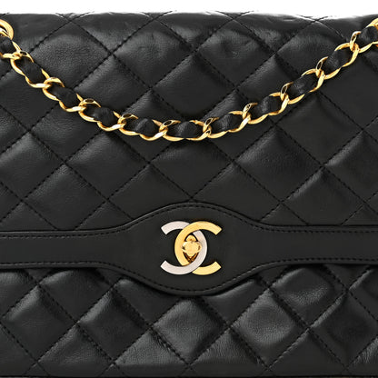 Chanel Lambskin Quilted Medium Double Flap Black 8 of 10
