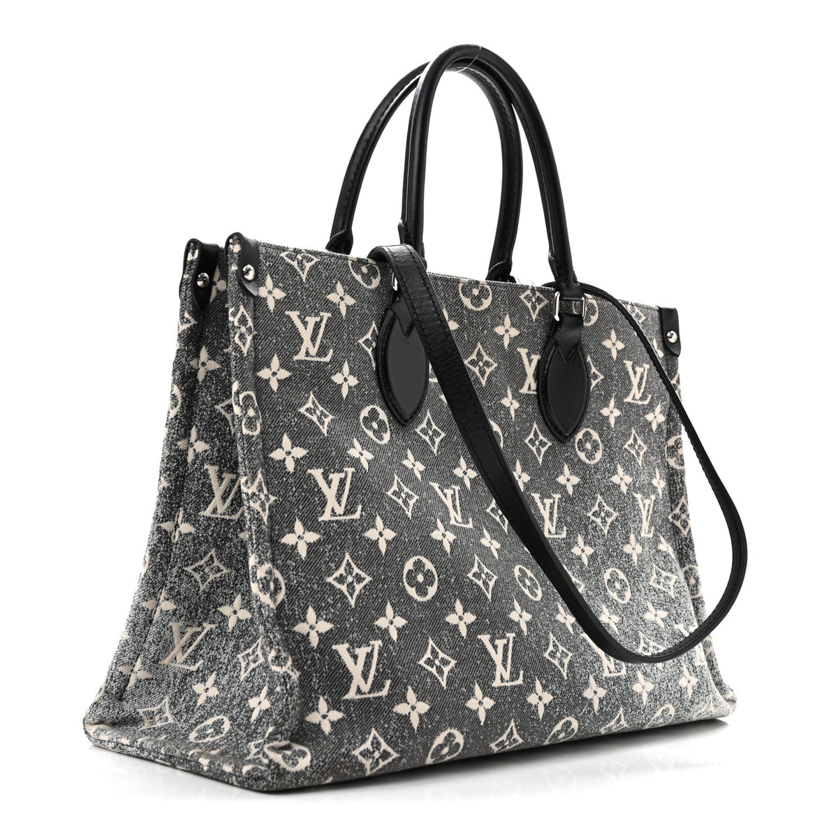 Louis Vuitton Monogram Jacquard Denim Onthego MM Black 3 of 13