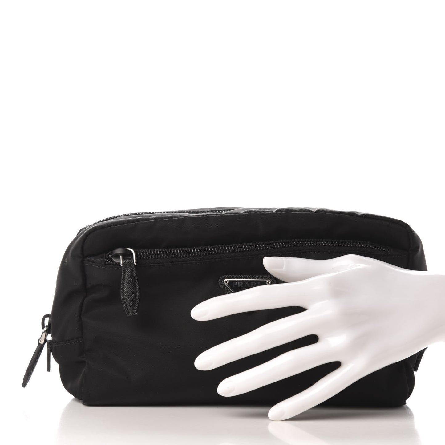 Nylon Tessuto Cosmetic Pouch Black