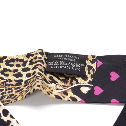 Hermes Silk Jungle Love Love Twilly Black Vert Rose Vif 2 of 3