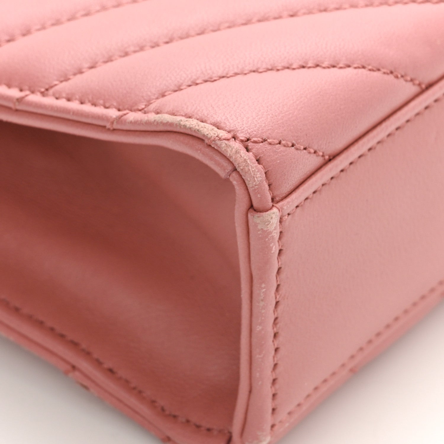 Saint Laurent Smooth Calfskin Matelasse Chevron Large Monogram Satchel Tender Pink 11 of 12