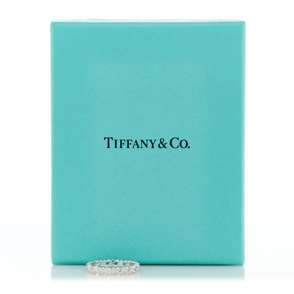 Tiffany 18K White Gold Diamond Love and Kisses Band Ring 53 6.5 5 of 5