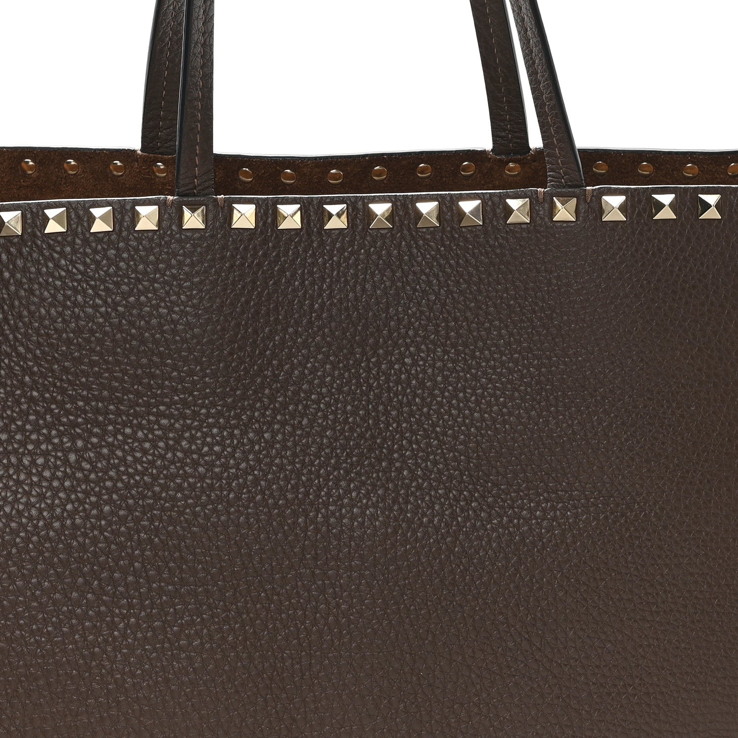 Valentino Garavani Grained Calfskin Rockstud Shoulder Tote Bright Cognac 7 of 11