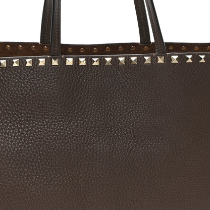 Valentino Garavani Grained Calfskin Rockstud Shoulder Tote Bright Cognac 7 of 11