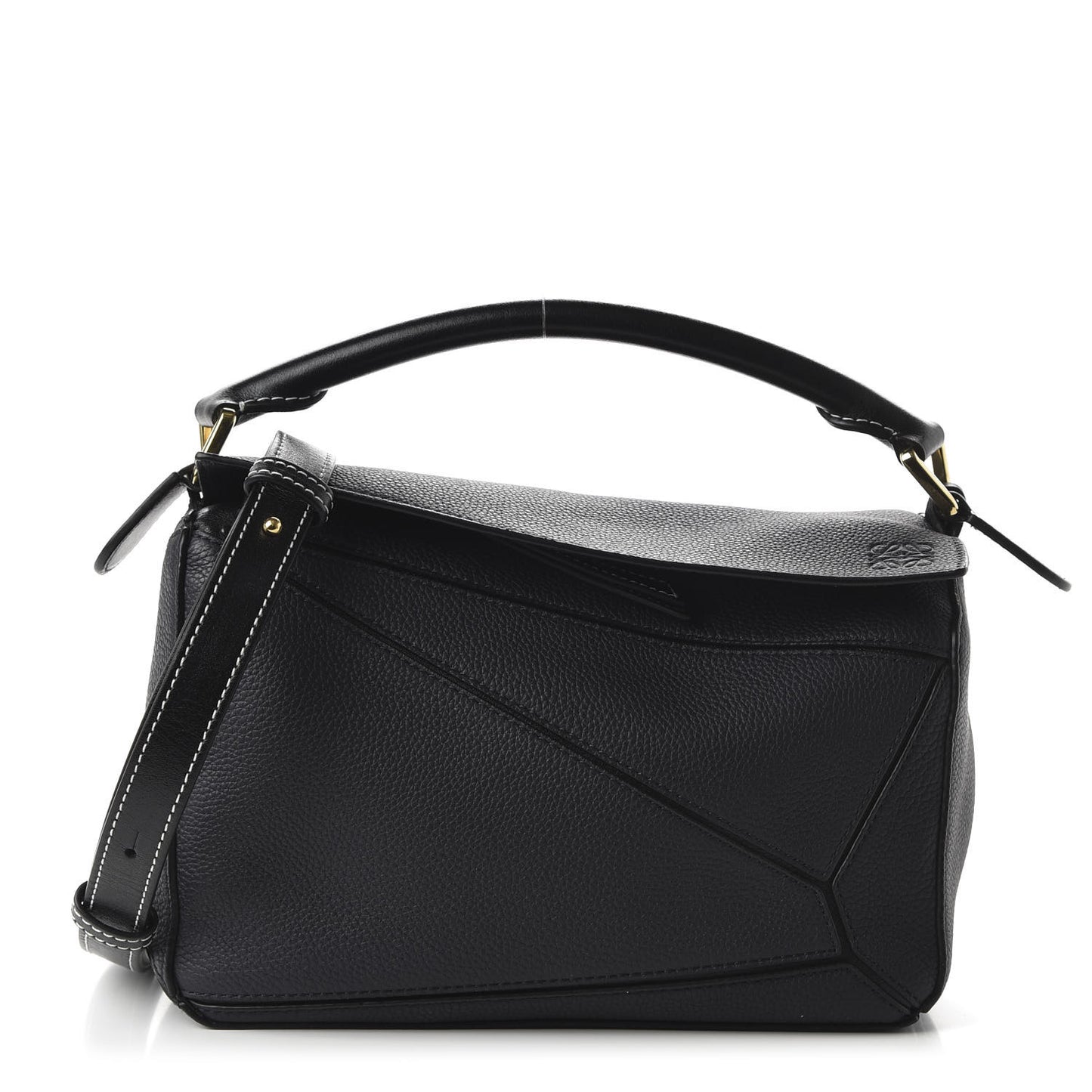 Calfskin Small Puzzle Bag Midnight Blue Black