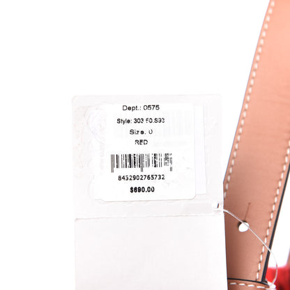 Loewe Embroidered Raffia Basket Tote Bag Natural Tan Red 10 of 11