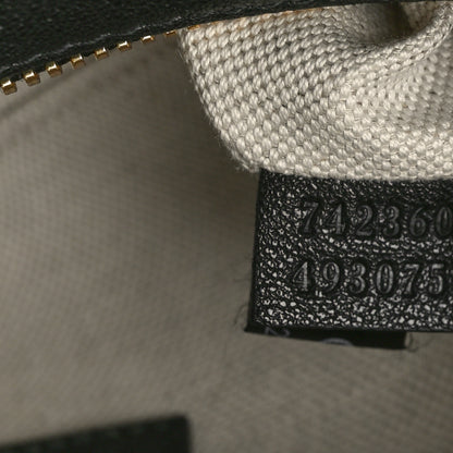 Gucci Sakai Be Green Calfskin Diagonal Stitched Small Blondie Shoulder Bag Black 7 of 10