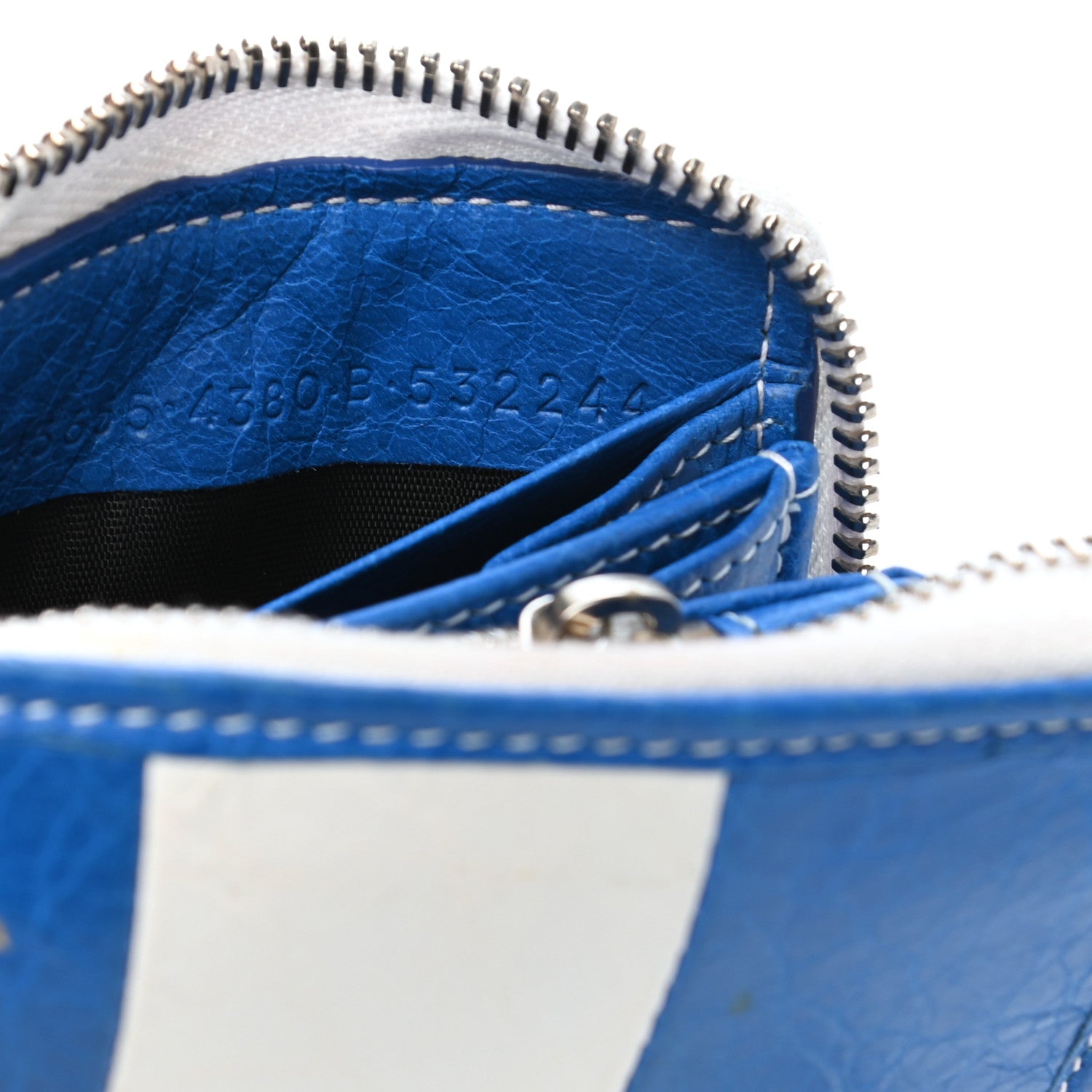 Balenciaga Veau Arena Multicolore Bazar Continental Zip Around Wallet Bleu Lazuli White 8 of 10