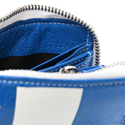Balenciaga Veau Arena Multicolore Bazar Continental Zip Around Wallet Bleu Lazuli White 8 of 10