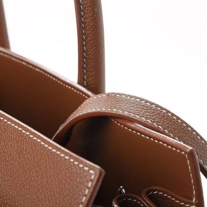 Saint Laurent Grained Calfskin Topstitch Small Sac De Jour Cognac 8 of 8