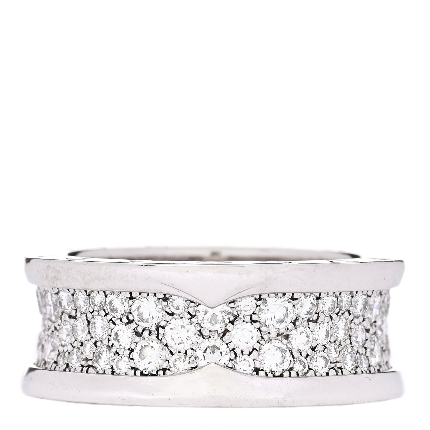18K White Gold Diamond B.Zero1 Pave Ring 54 6.75