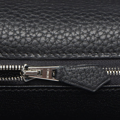 Hermes Taurillon Clemence Shoulder Kelly 40 Black 22 of 29