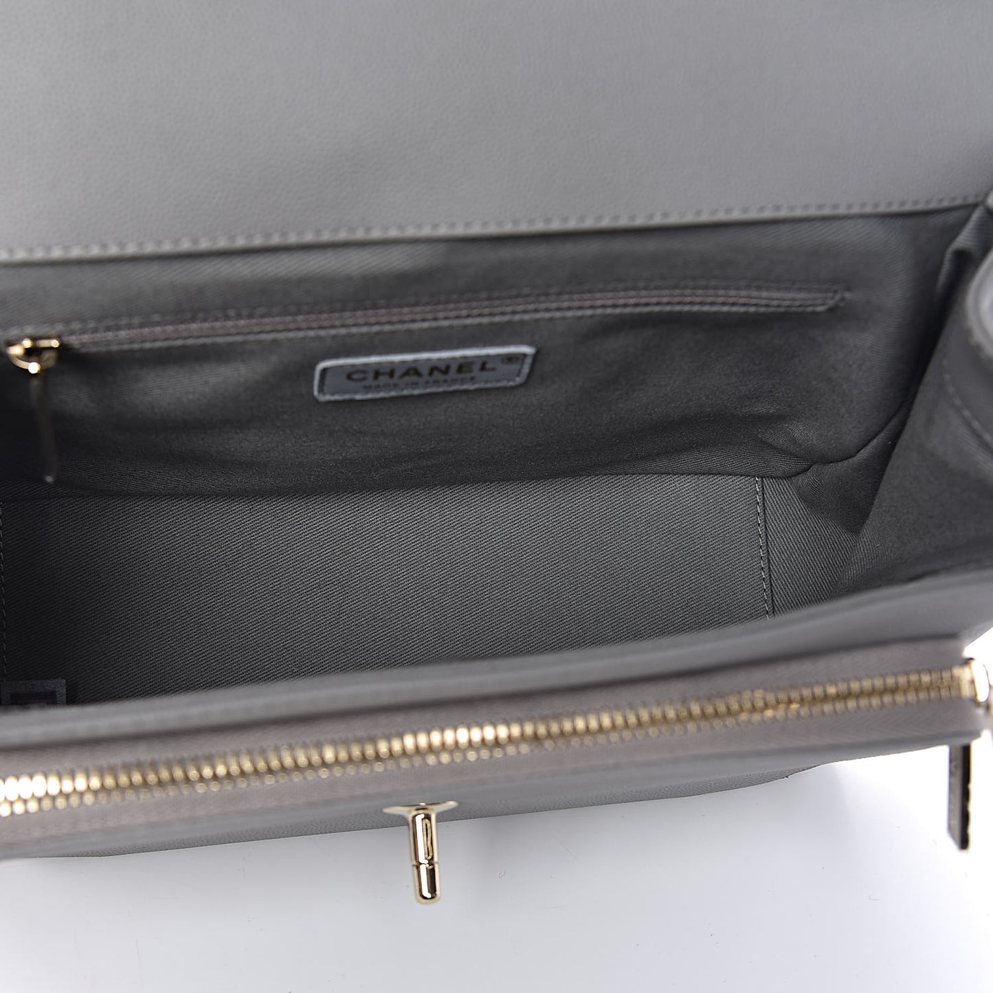 Caviar Quilted Large Business Affinity Flap Grey