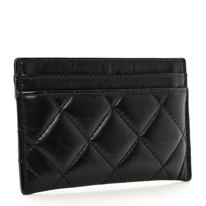 Chanel Aged Calfskin Quilted Lucky Charms Reissue Card Holder Black 3 of 7