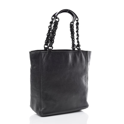 Chanel Lambskin Chain Small CC Tote Black 3 of 9
