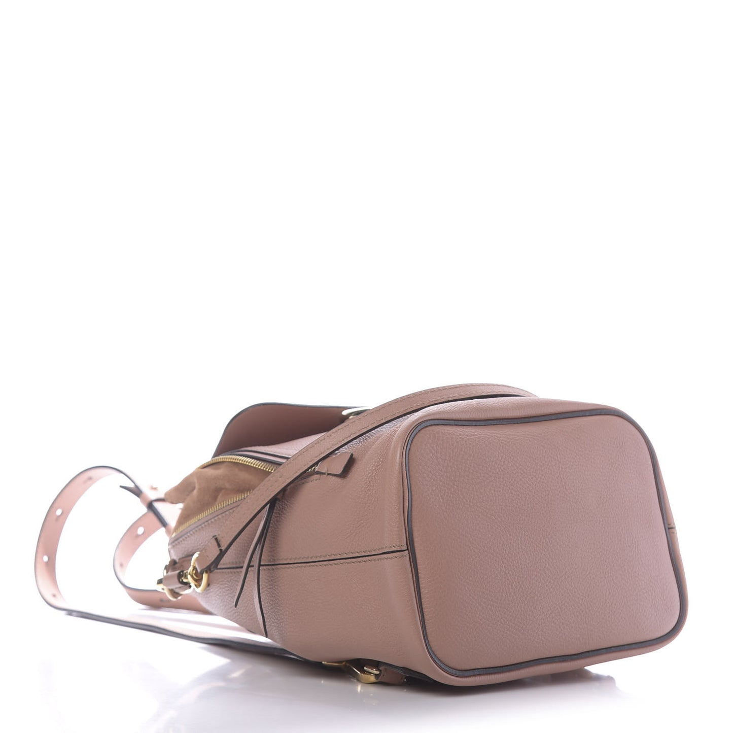 Suede Calfskin Small Faye Backpack Nougat