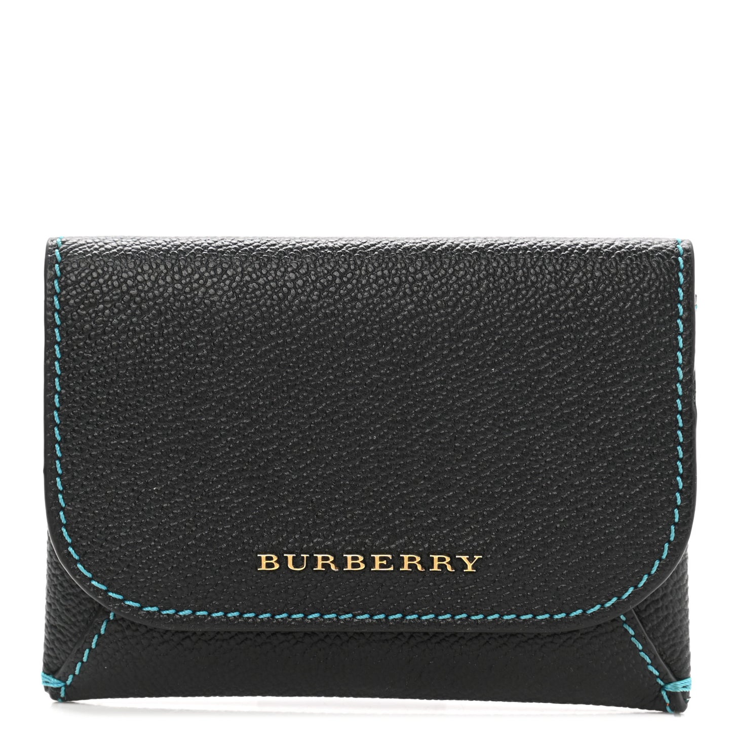 Soft Grain Calfskin Haymarket Check Mayfield Card Case Black