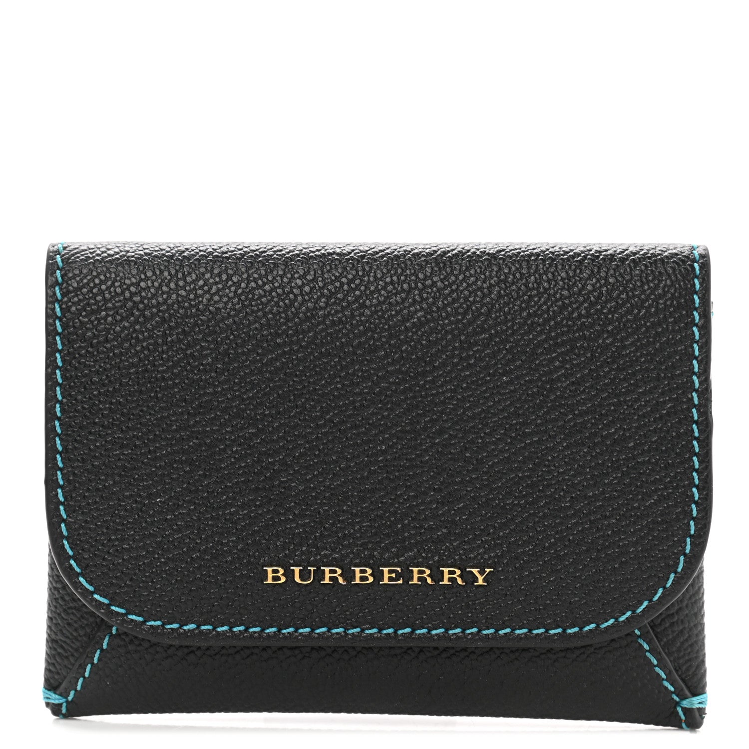 Burberry Soft Grain Calfskin Haymarket Check Mayfield Card Case Black 1 of 7
