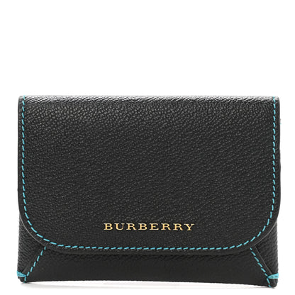 Burberry Soft Grain Calfskin Haymarket Check Mayfield Card Case Black 1 of 7