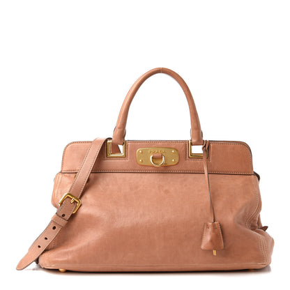 Prada Glace Calf Frame Satchel Cammeo 1 of 11