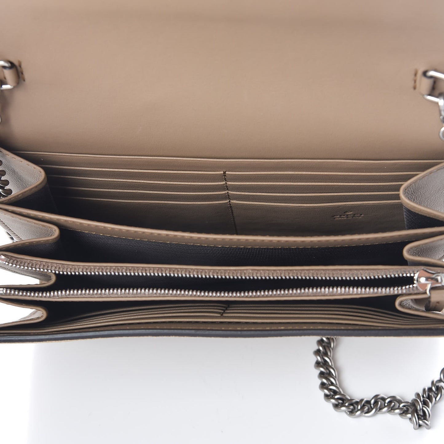 Suede Mini Dionysus Chain Wallet Beige
